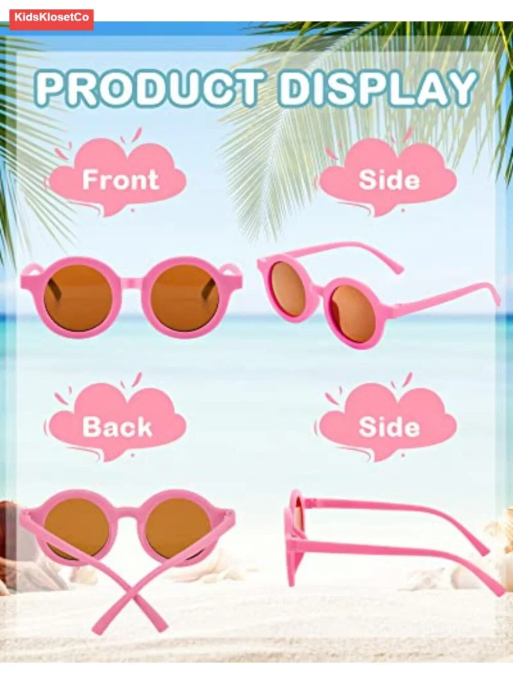 8 Pack Polarized Round Sunglasses for Kids Toddler Beach Party
